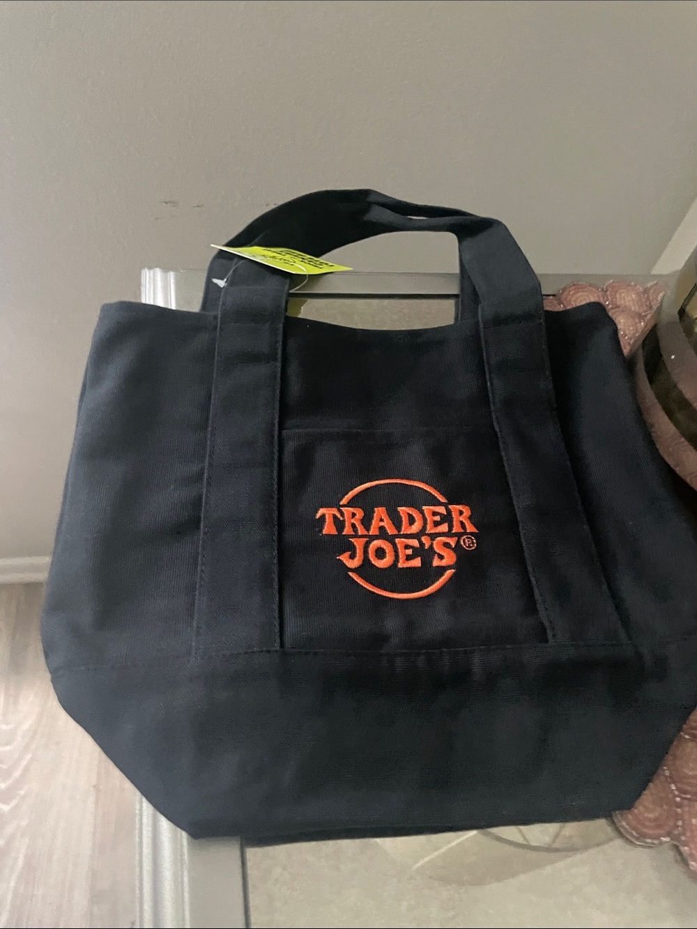 Black Canvas Duffel with Orange Logo